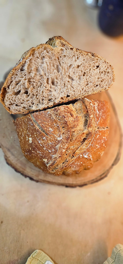 Fresh-Milled Rye Country Sourdough Loaf